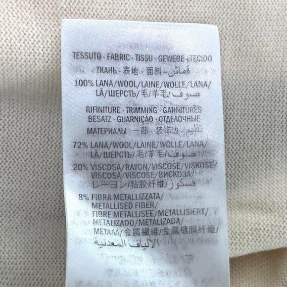 Authentic Gucci Ivory Cream Web Stripe Trimmed Buttons Wool Cardigan Sweater S - Picture 12 of 13